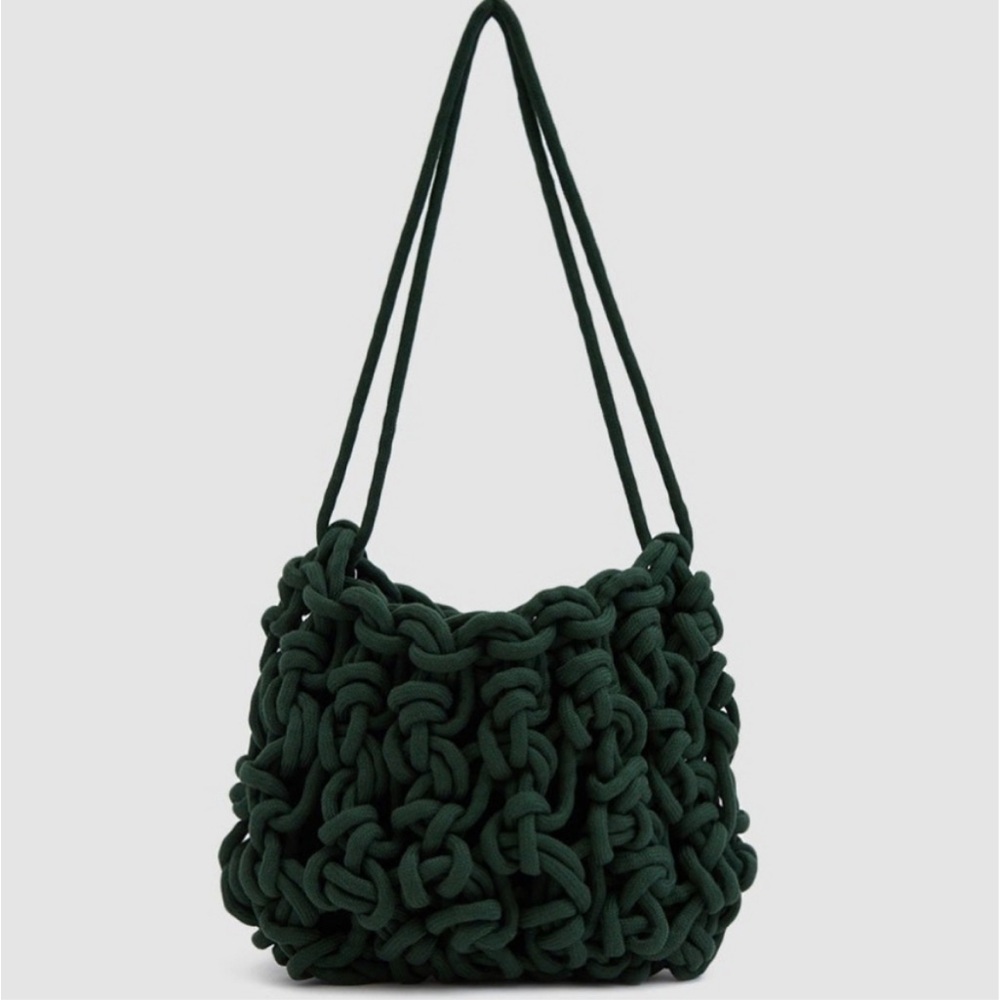 Green Knitted Shoulder Bag